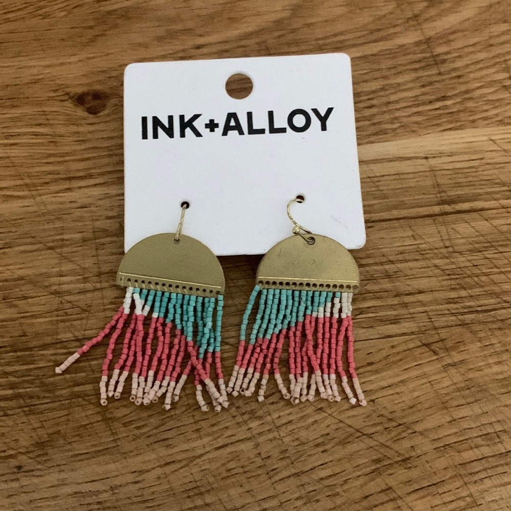 ink & alloy earrings (one side is missing a ball but still holds together)